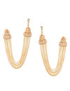YouBella Gold-Toned  Off-White Teardrop Shaped Studs with Ear Chains